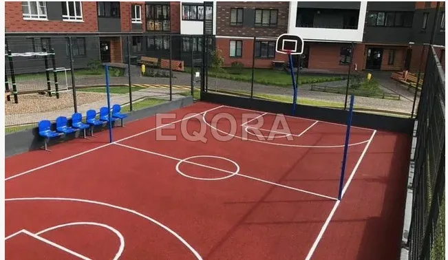 Бесшовное покрытие из резиновой крошки для баскетбольной площадки в Мегионе
