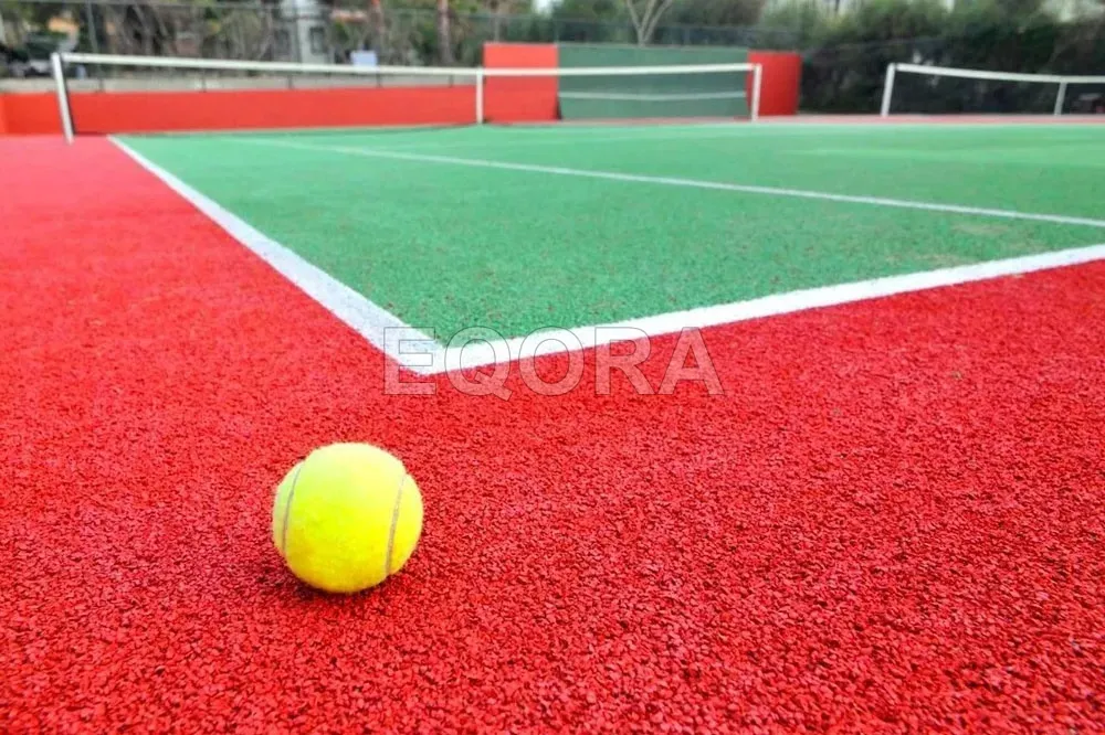 Бесшовное покрытие из резиновой крошки для теннисного корта в Мегионе