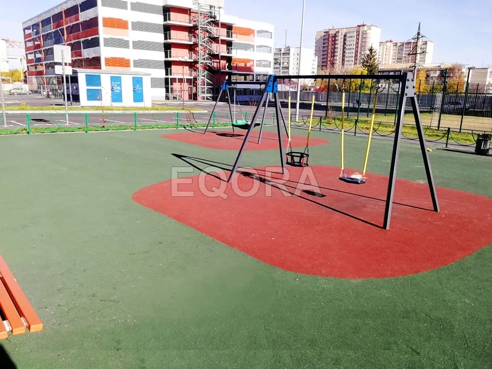 Резиновое покрытие на площадках в Мегионе
