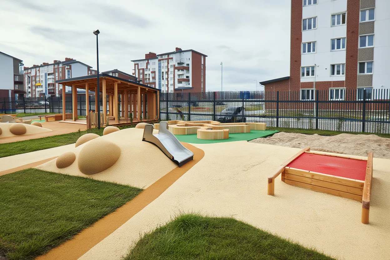 Сколько служит геопластика на детских площадках в Мегионе?